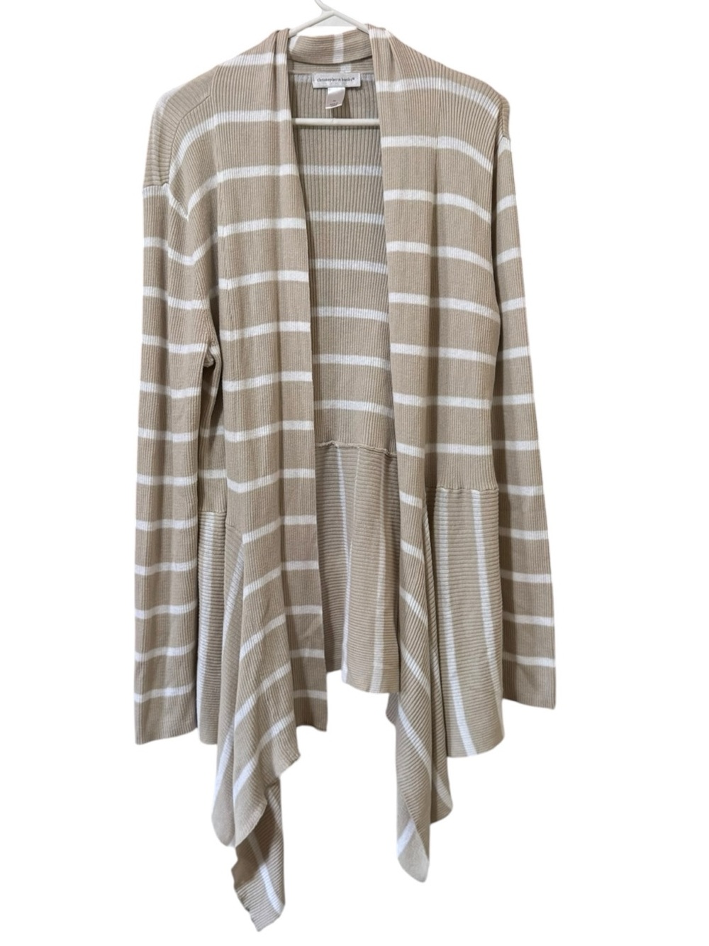 Christopher & Banks Cardigan Sweater Open Front Knit Women Size XL Cotton Blend